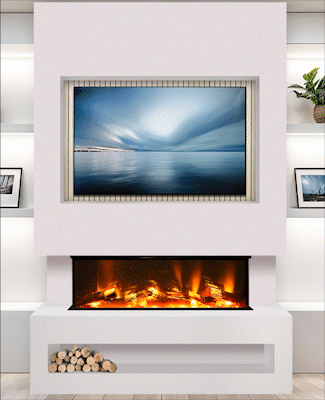 S1000 Media Wall White & Acoustic Oak