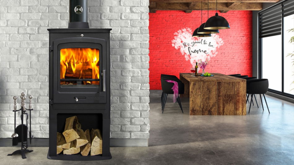 P1 Contemporary Multifuel Stove & Log Store