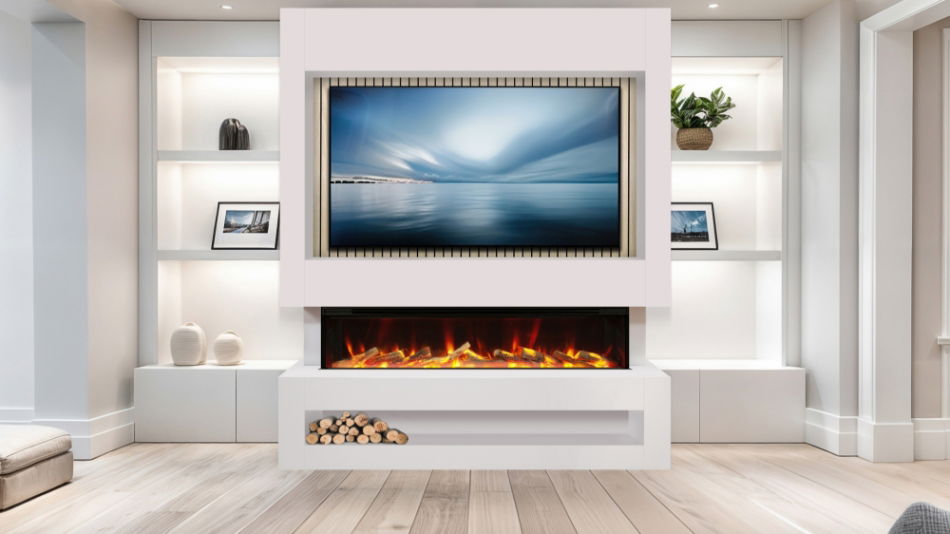 E-VR S1600 Media Wall Suite White Oak