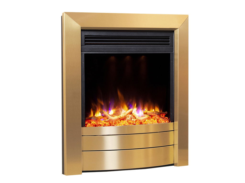 Electriflame XD Essence Satin Brass cutout